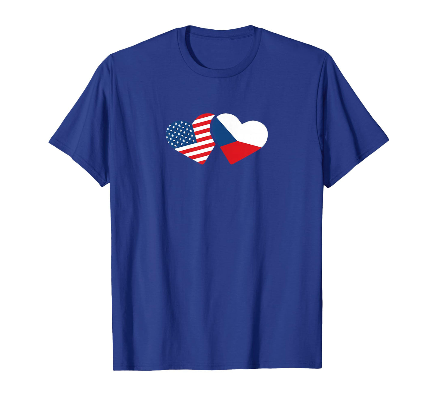Czech Republic USA Flag T Shirt Heart Czech Americans Love T-Shirt