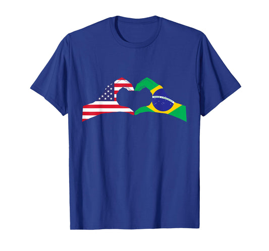 Half Brazilian Half American USA Brazil Culture Patriot Love T-Shirt