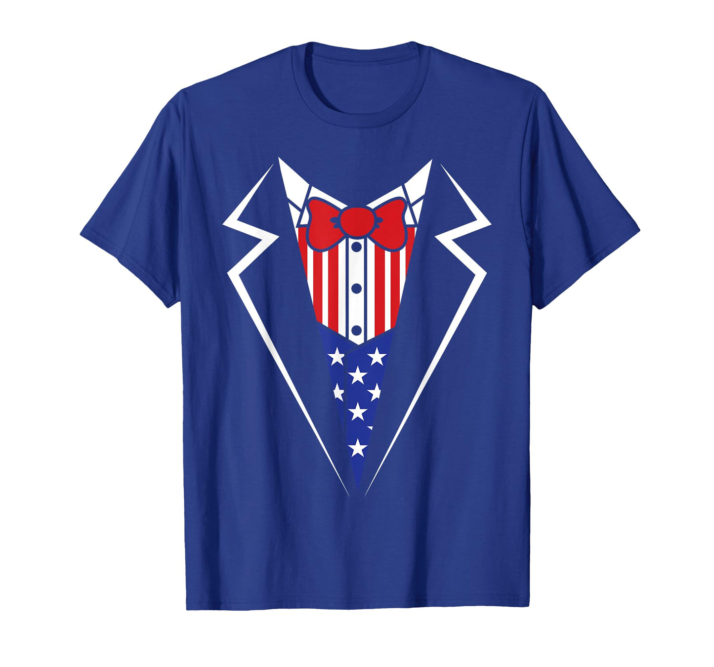 American Flag Tuxedo Bow Tie 4th of July USA Merica Gift T-Shirt