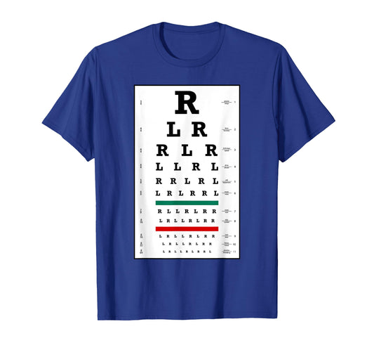 Funny Drummer Eye Chart with Paradiddle Rudiments Drum Humor T-Shirt