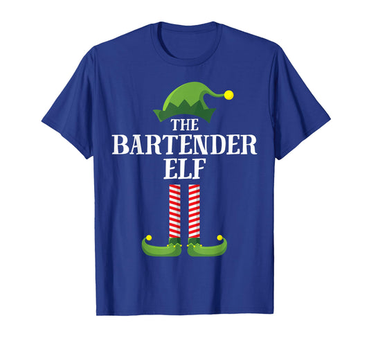 Bartender Elf Matching Family Group Christmas Party Pyjamas T-Shirt