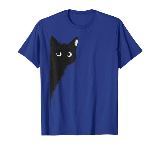 Cute Peeking Black Cat for Cat enthusiast T-Shirt