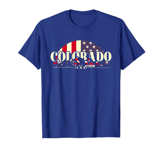 American State Colorado, Vintage Mountain Nature Hiking T-Shirt