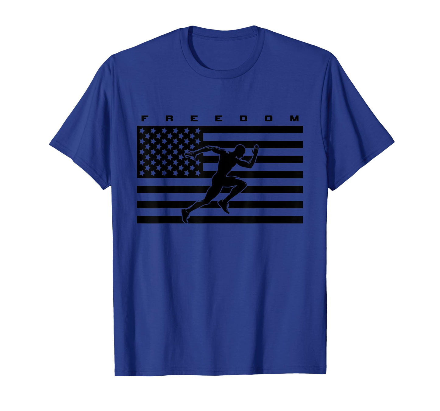 American Flag Runner Running Track and Field T-Shirt