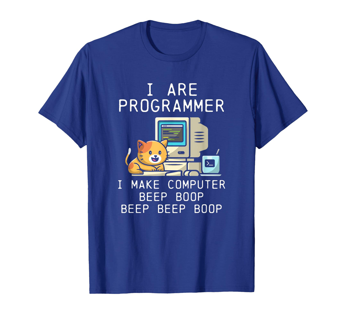 Programmer Cat Beep Boop Coding T-Shirt for Men Women