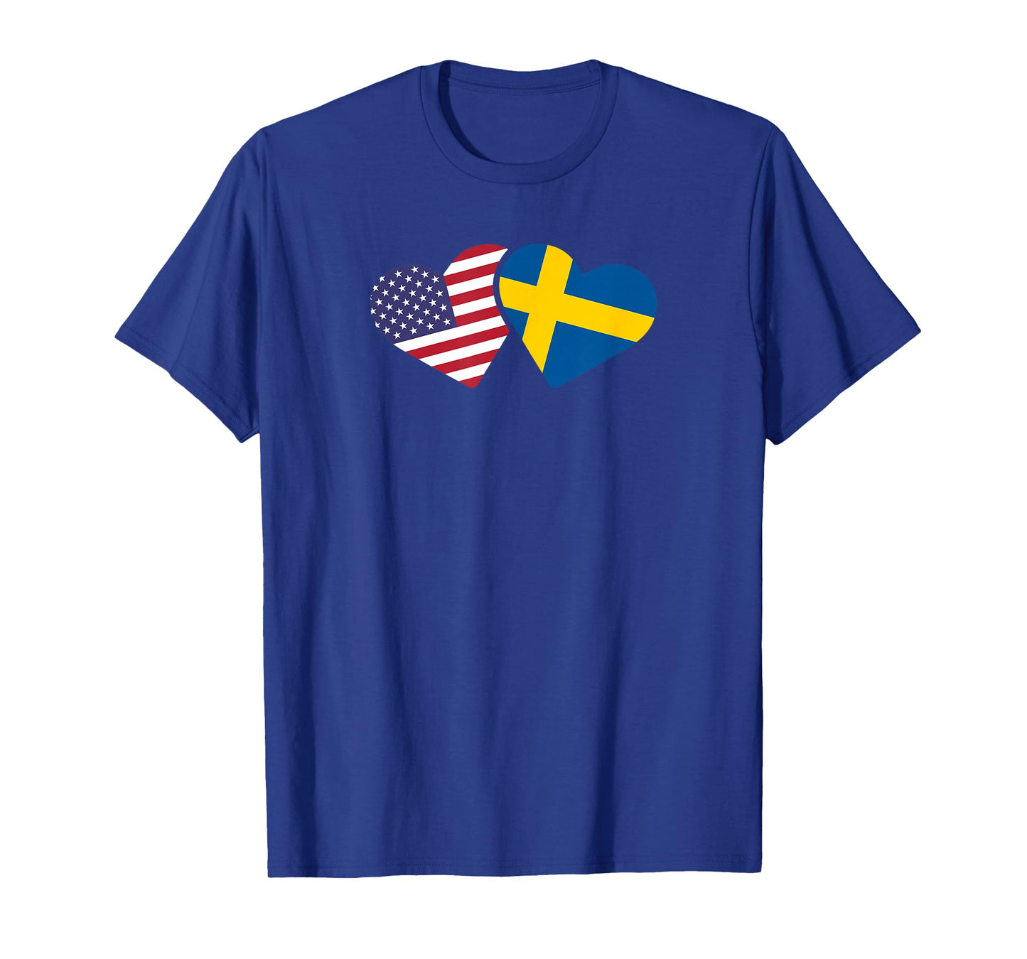 Sweden USA Flag T Shirt Heart Swedish American Love Roots T-Shirt