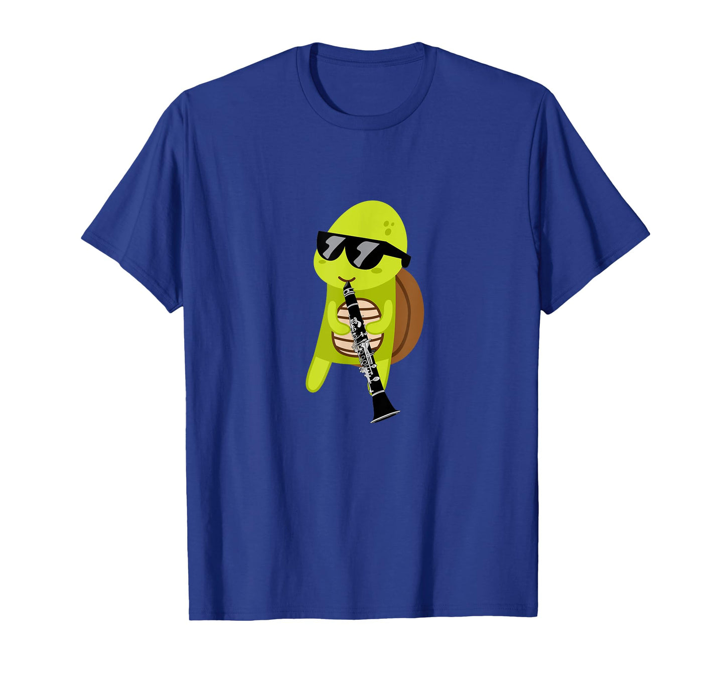 Funny Turtle Wearing Sunglasses Playing Clarinet T-Shirt