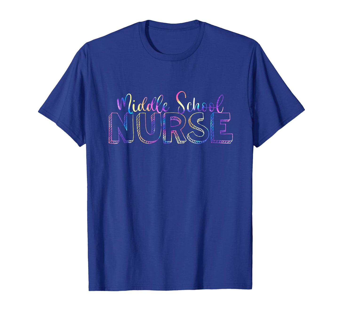 Cute Tie Dye Middle School Nurse RN Back To School Nursing T-Shirt