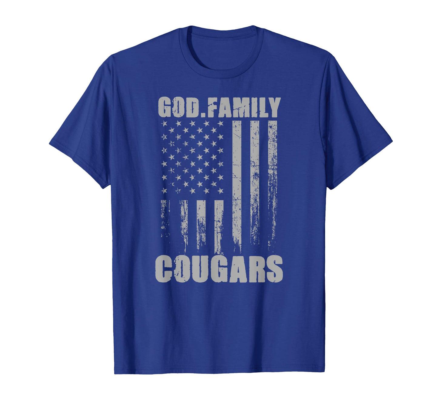 Chino Valley Cougars God. Family. Vintage USA Flag T-Shirt