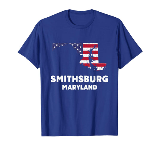 Distressed Patriotic USA Flag Smithsburg, Maryland T-Shirt