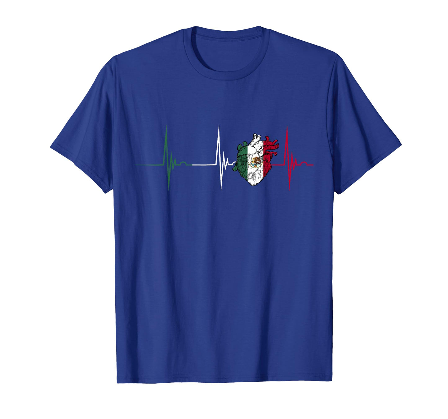 Mexico Heart Mexico Flag Heartbeat EKG Pulse Mexican Pride T-Shirt Small