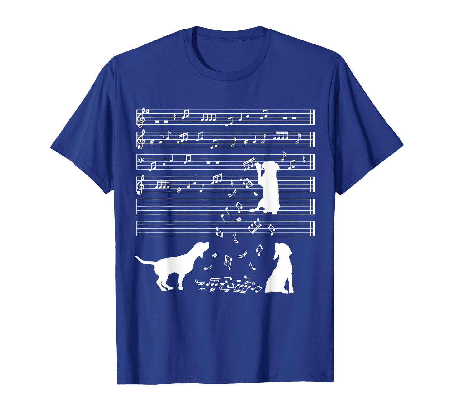 Cute Canine Dog Musical Note Clef Musician T-Shirt for Men Women Kids