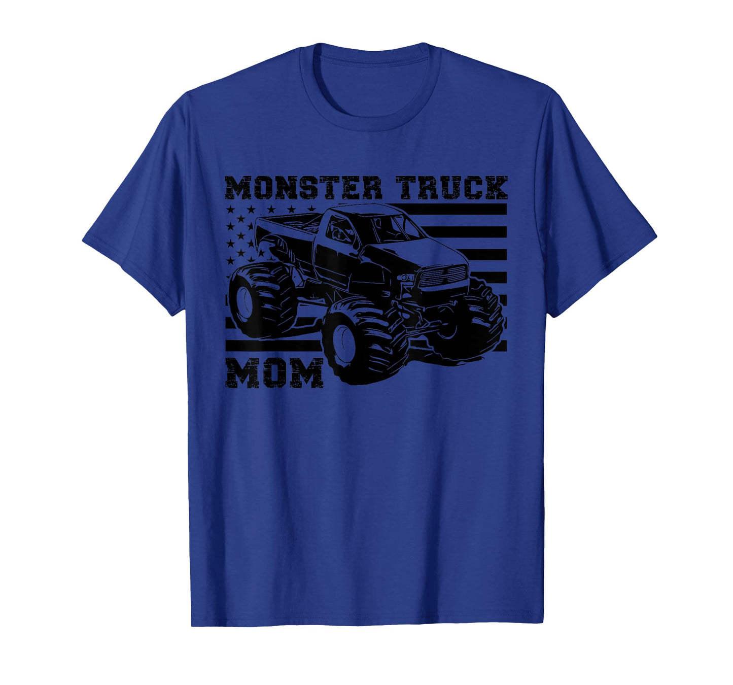 Patriotic Art Love USA Proud American Flag Monster Truck Mom T-Shirt