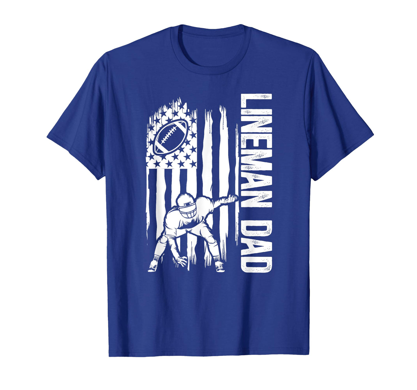 Football Lineman Dad Of A Football Lineman Father US Flag T-Shirt
