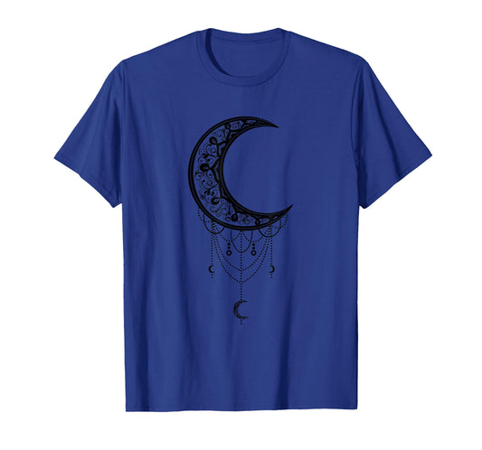 Crescent Moon Art Aesthetic Lunar Artsy Goth Witchy Women T-Shirt
