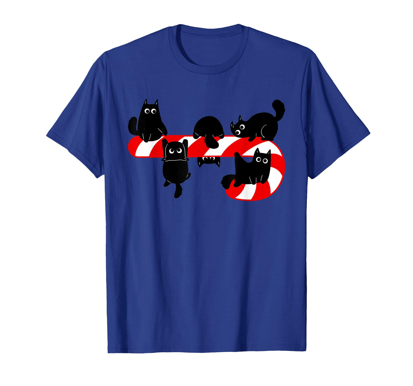Candy Cane and Cute Cat Funny Kitty T-Shirt for Men Women Kids