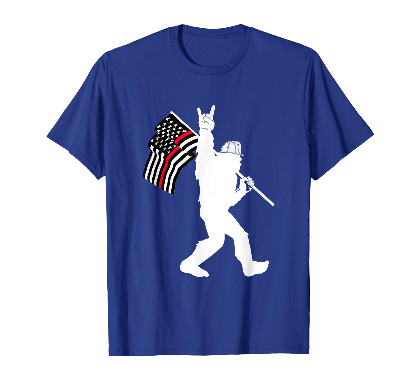 Bigfoot Firefighter Thin Red Line Flag for Dad and Mom T-Shirt