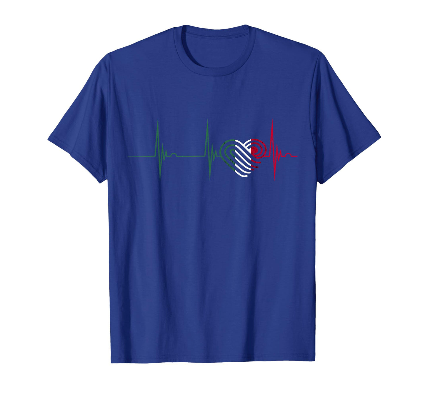 Mexican Flag Heart Mexico Heartbeat EKG Pulse Mexican Roots T-Shirt