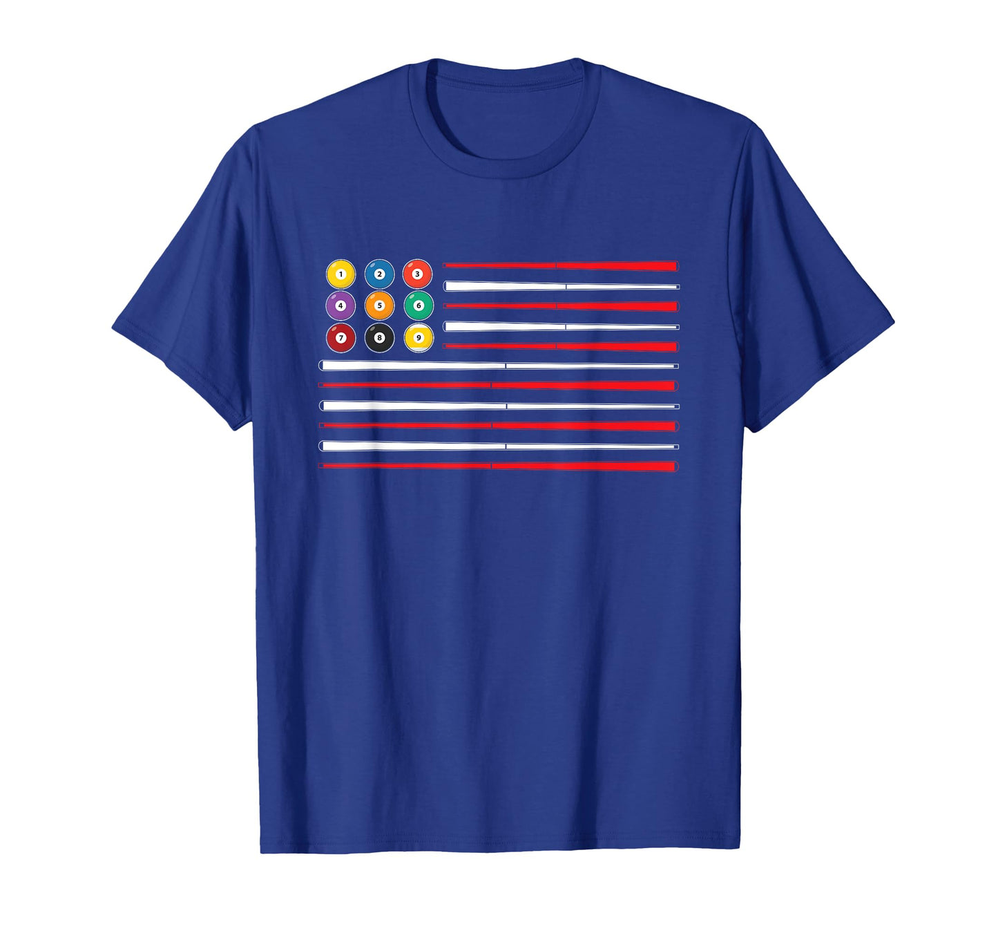 Billiards American Flag Cue Pool Balls Billiard Player Gift T-Shirt