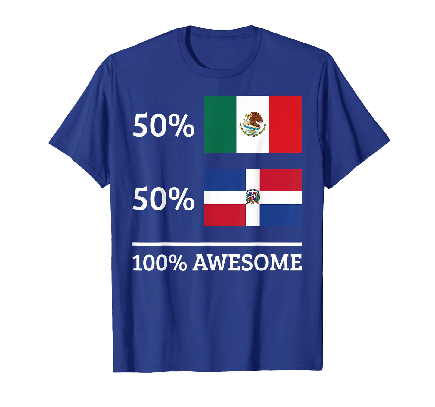 50% Mexican 50% Dominican Republic Mexico Flag Heritage T-Shirt