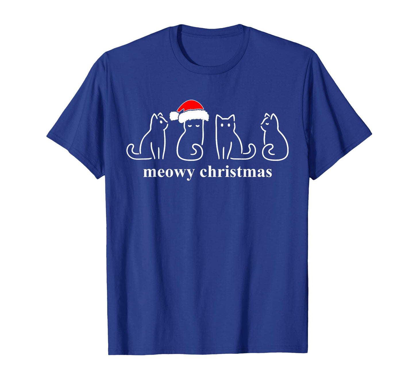 Meowy Catmas Cat Christmas Cute Kitten Cats Santa Hat Xmas T-Shirt