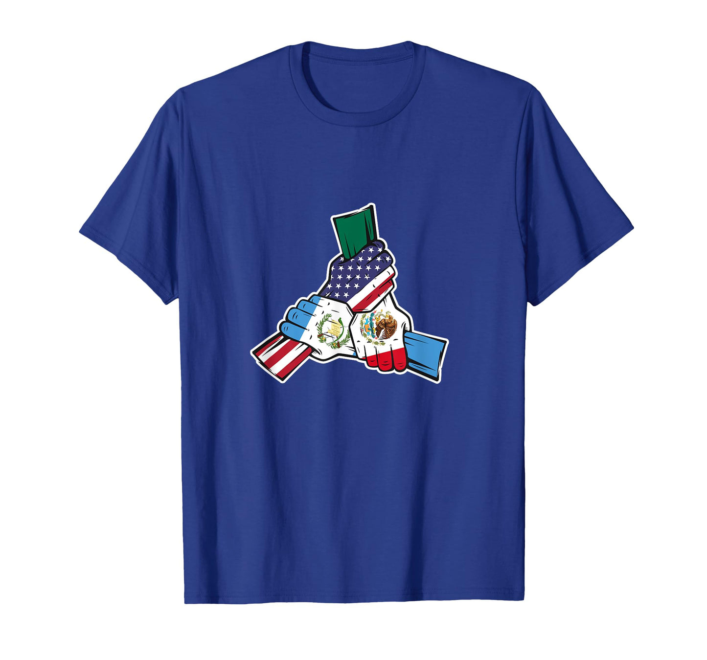 Holding Hands. Mexico, Guatemala Roots and USA Flag T-Shirt