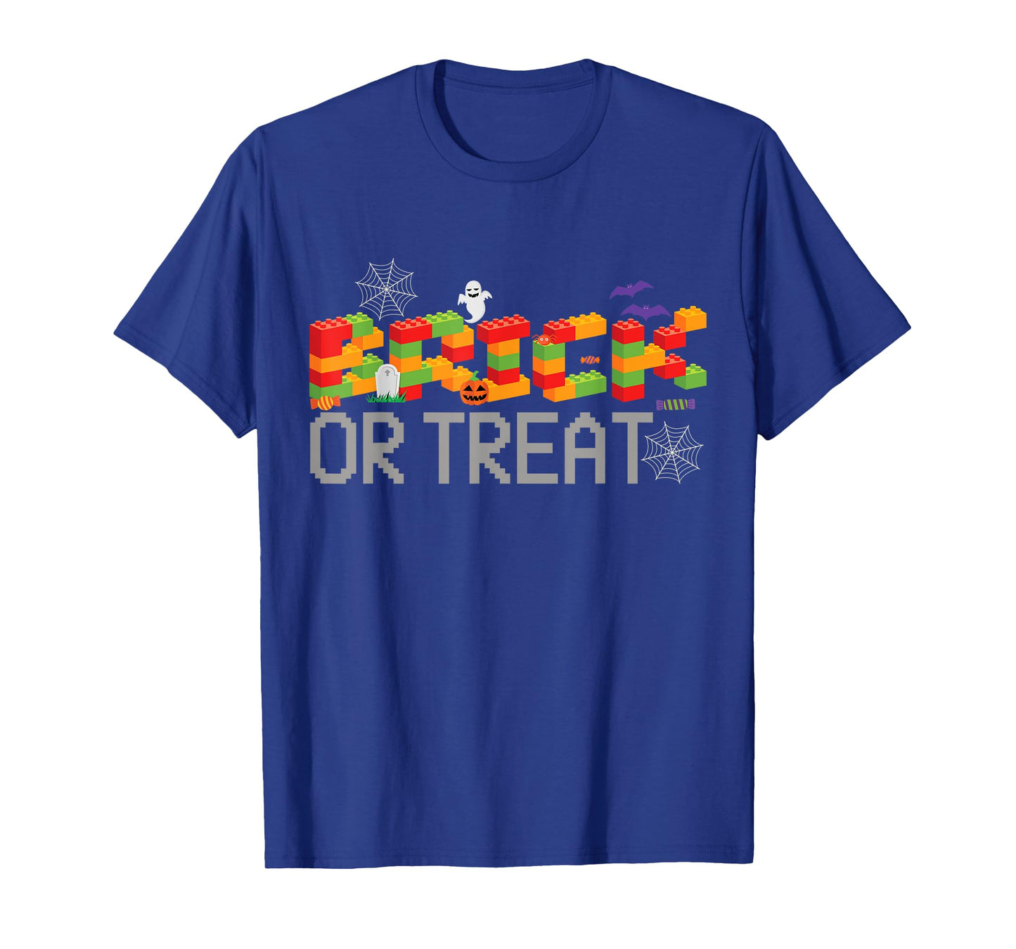 Brick Or Treat Halloween Brick Master Builder Block Building T-Shirt