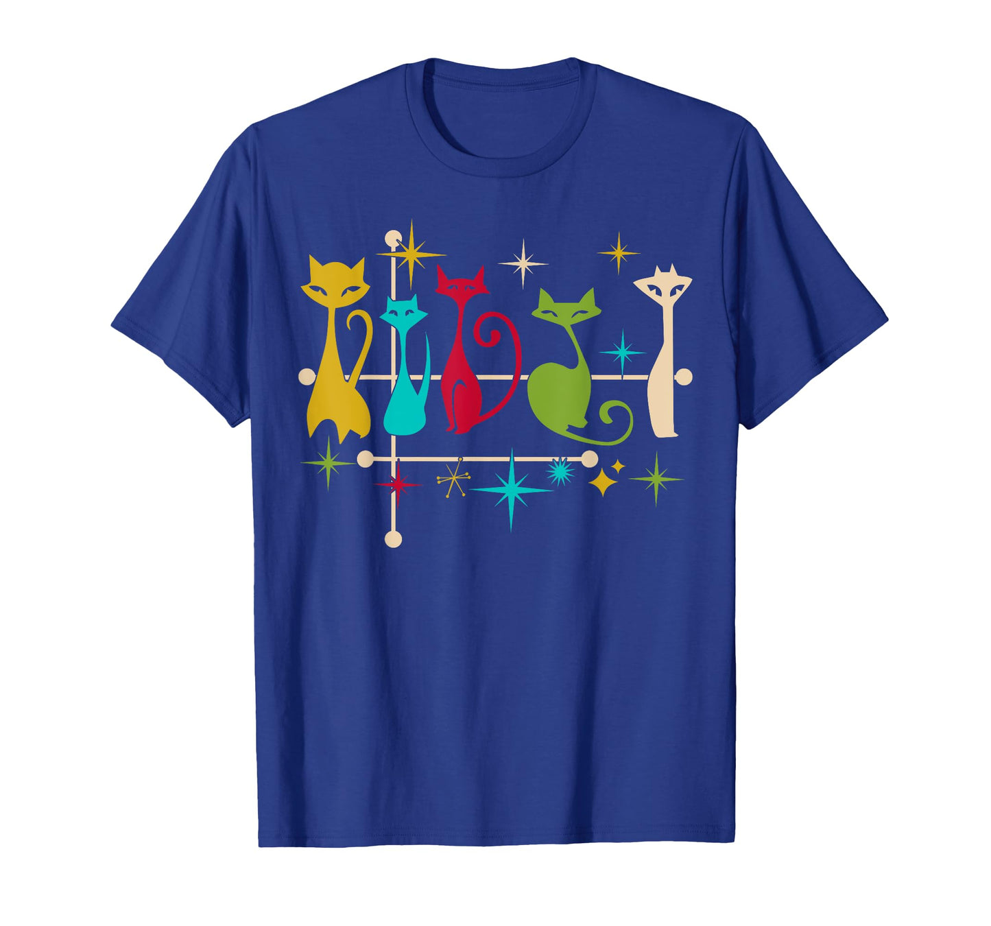 Mid Century Modern Look Cats - Retro Vintage 50s 60s Style T-Shirt