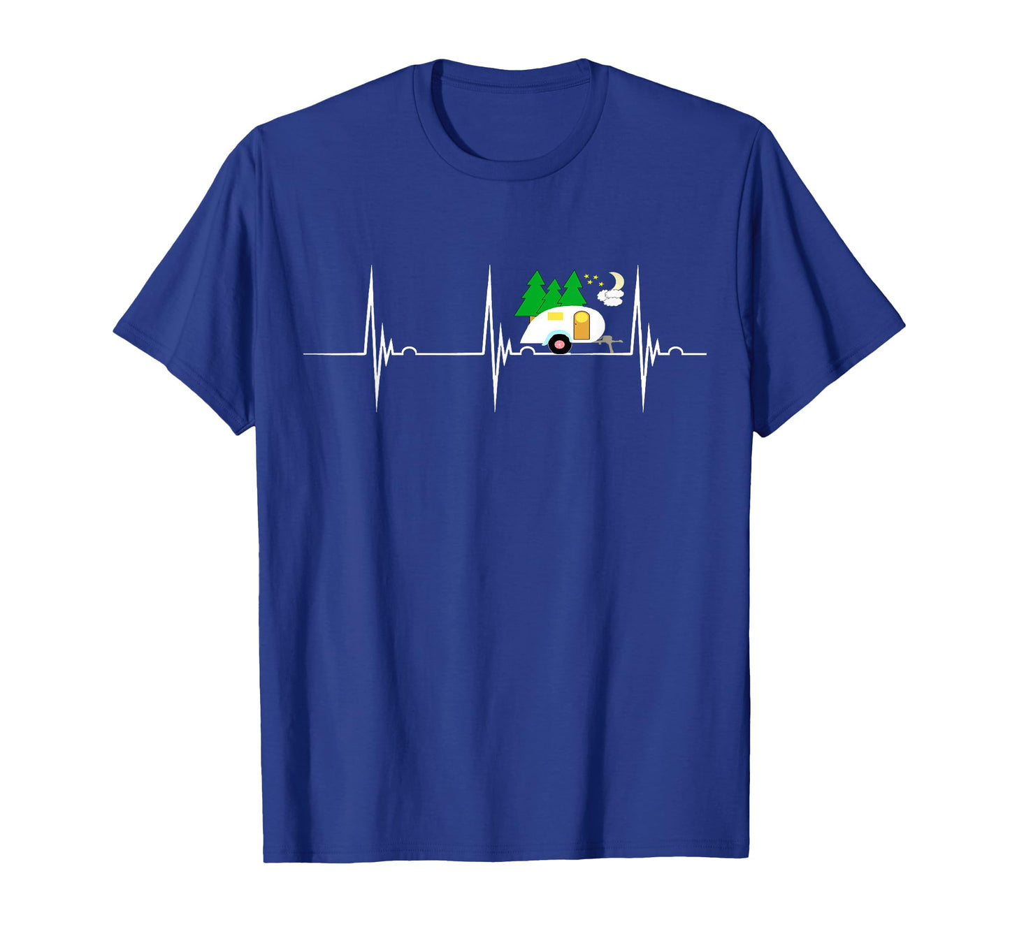 Teardrop Trailer Heartbeat Camping Pulse Line EKG RV T-Shirt T-Shirt