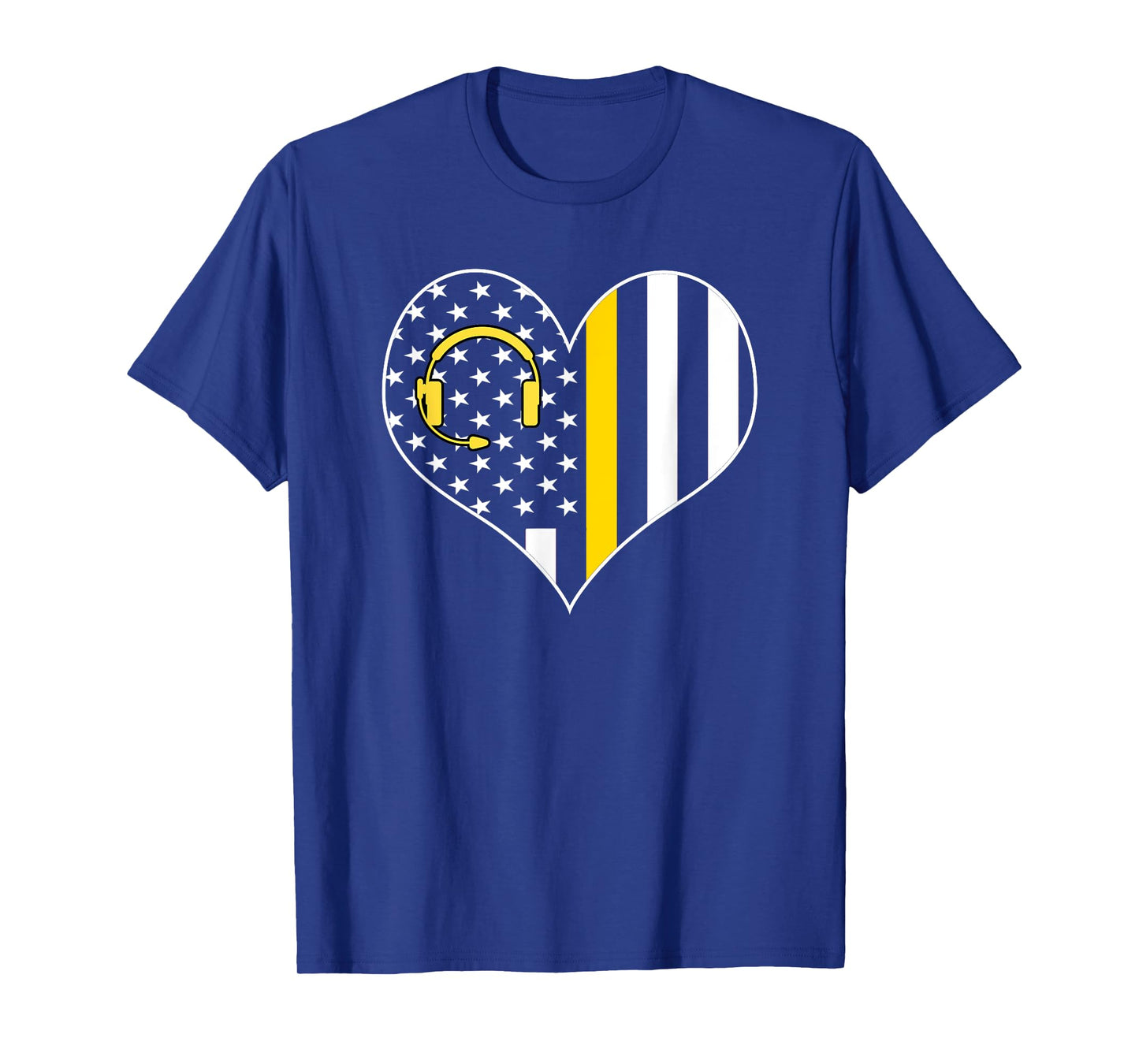 911 Dispatcher Gold Line USA Flag Emergency Dispatchers Gift T-Shirt