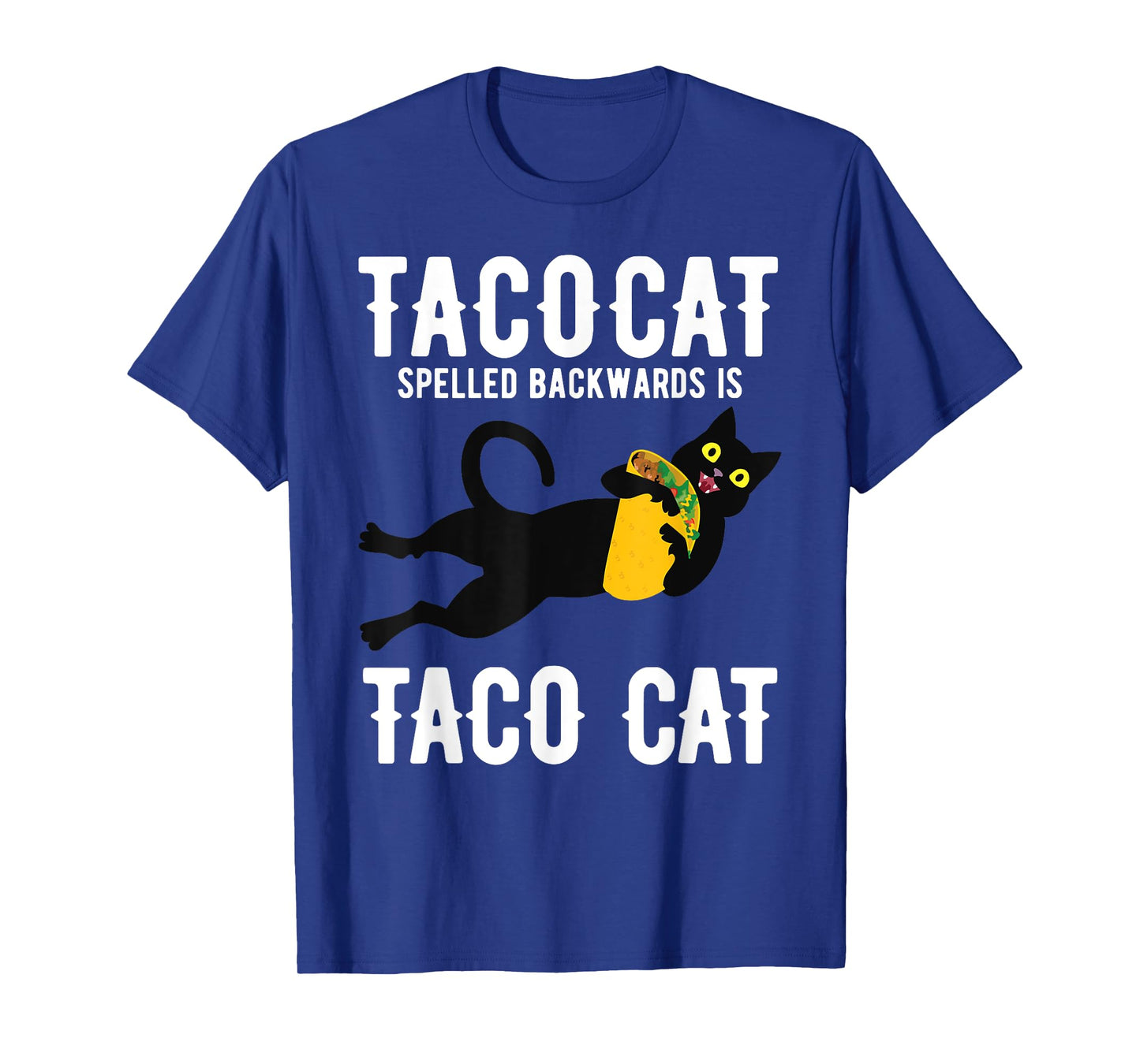 Taco Tuesday Shirt Black Cat Funny Spelled Backwards Tacocat T-Shirt