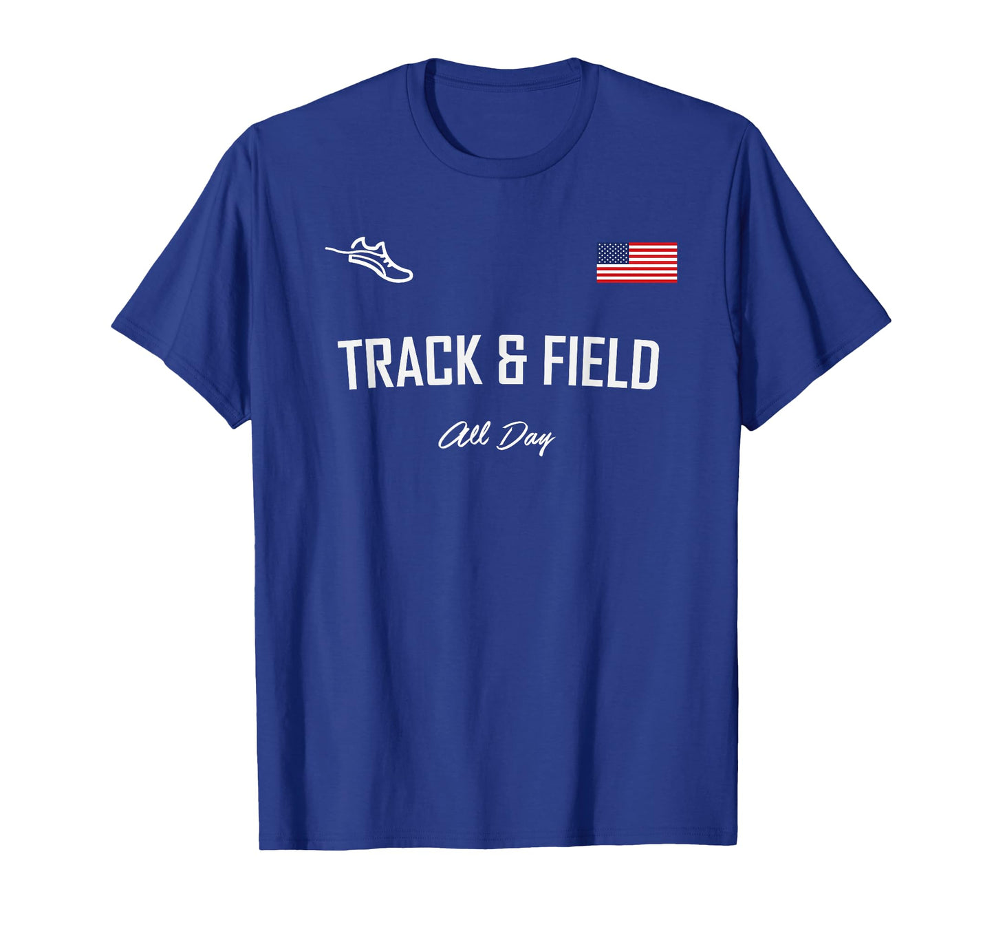 Track and Field Gifts | Track & Field All Day USA Flag T-Shirt