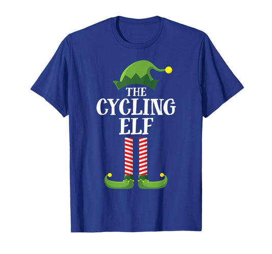 Cycling Elf Matching Family Group Christmas Party Pyjamas T-Shirt