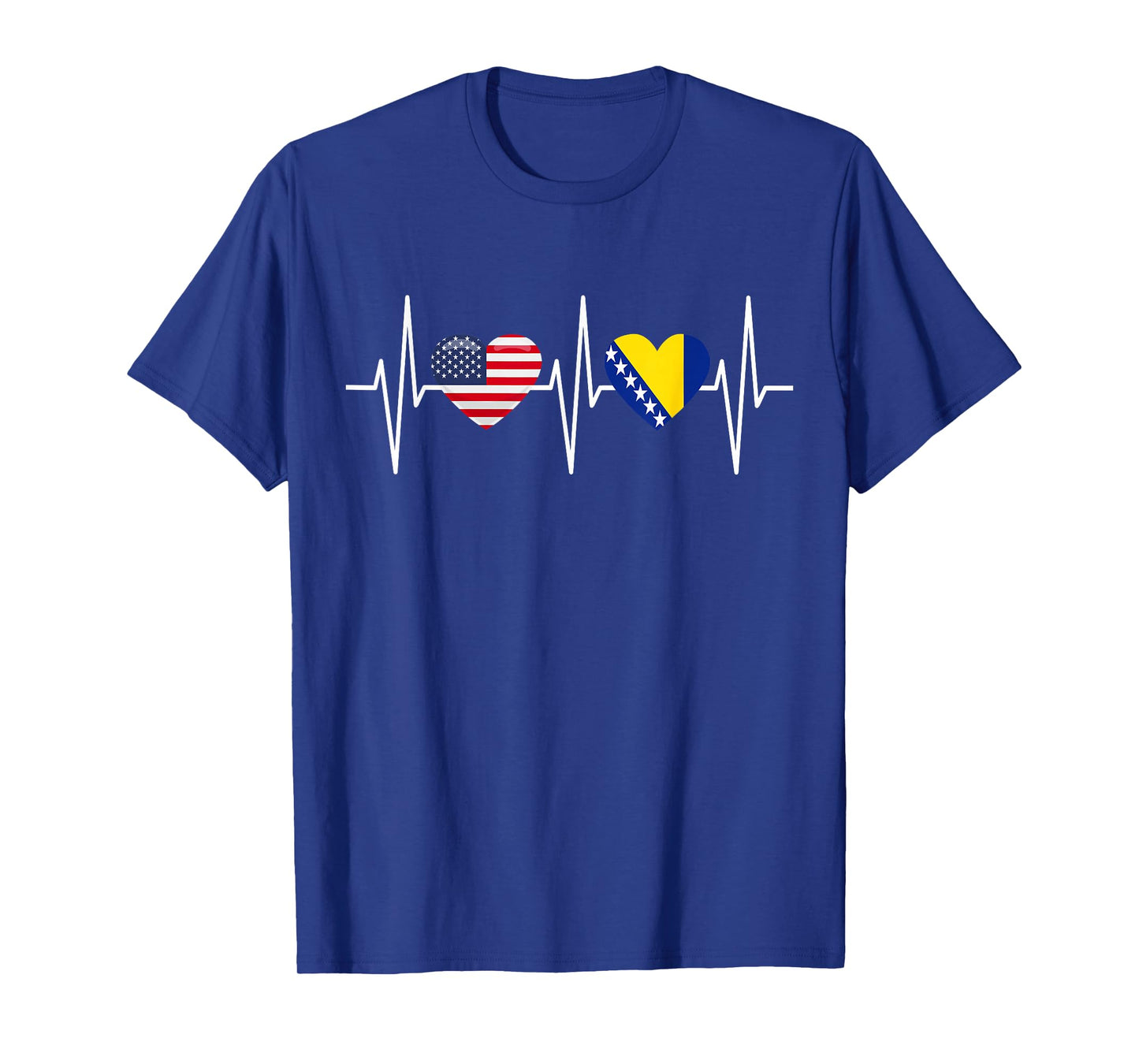USA Bosnia and Herzegovina Shirt America Bosnian Flag Heart T-Shirt