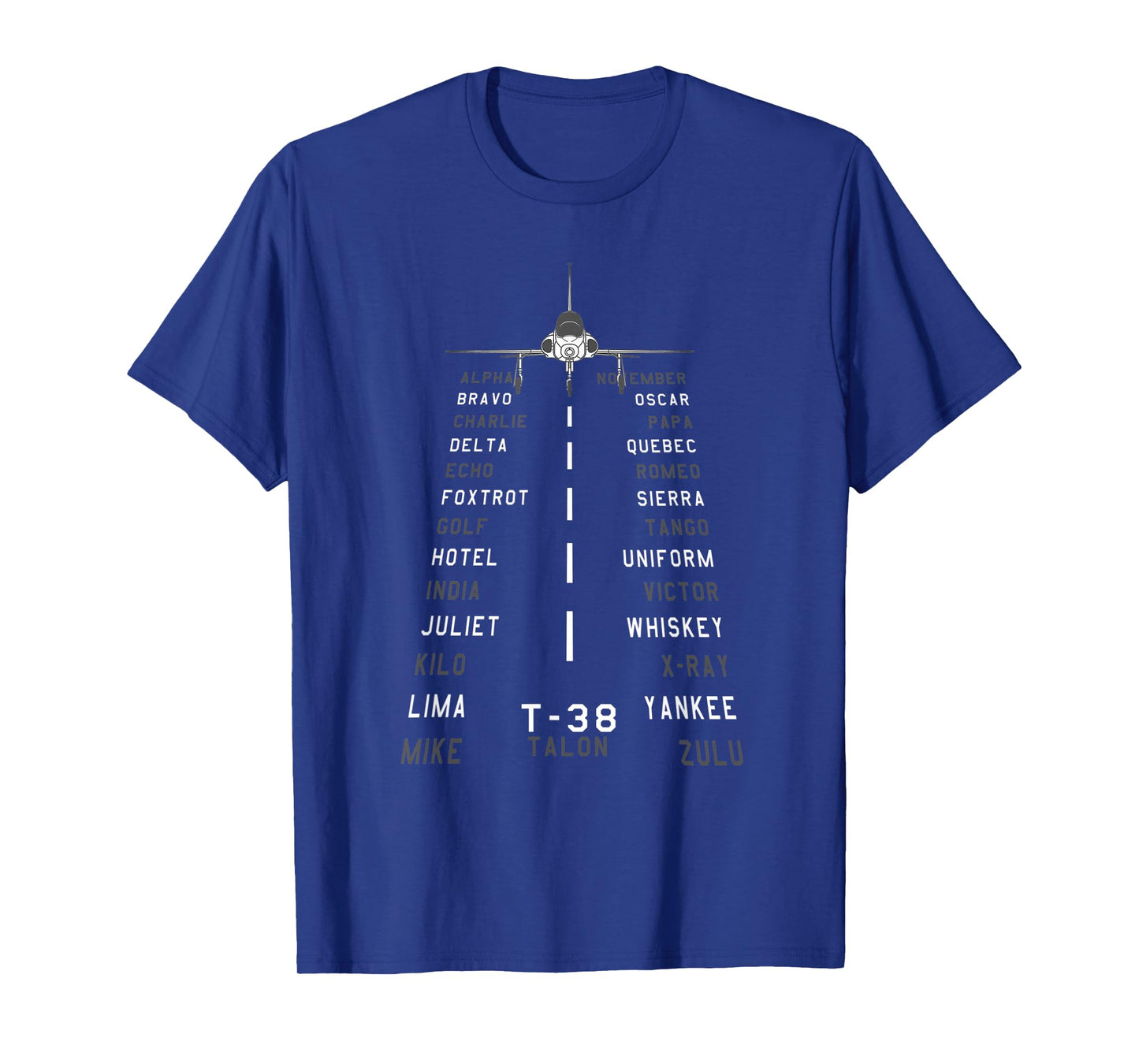 Aviation Phonetic Alphabet T-38 Talon Jet Airplane Pilot T-Shirt