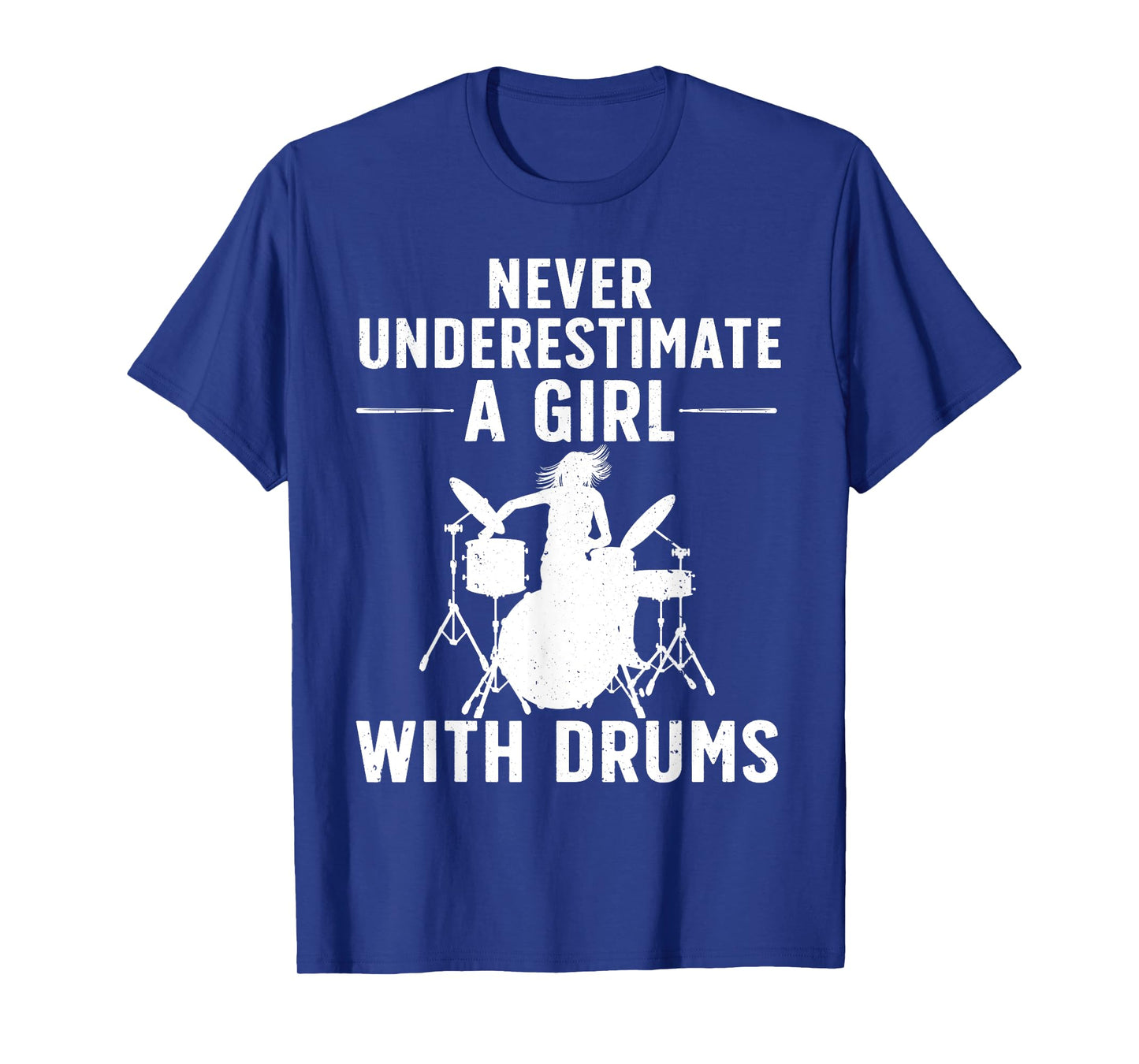 Funny Drummer Design For Women Girls Kids Drums Player Lover T-Shirt