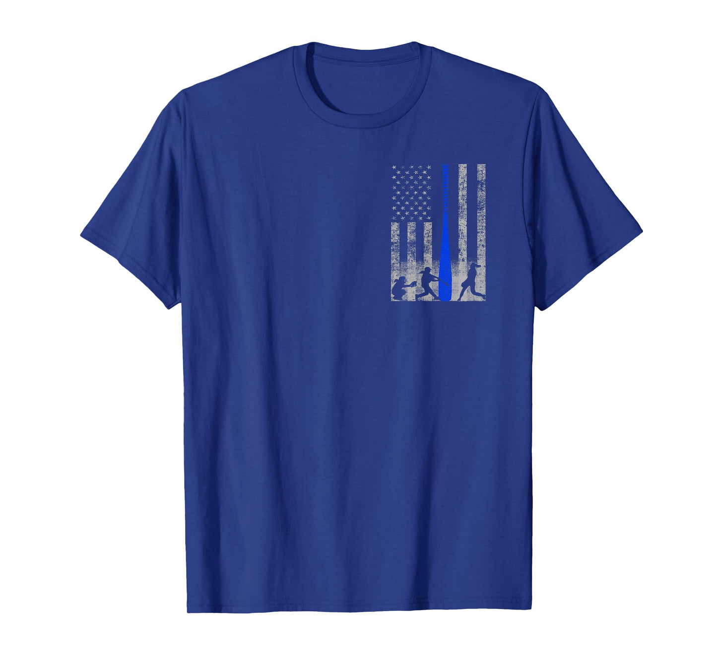 Blue Softball Flag Shirt - Blue Bat Softball Flag T-Shirt