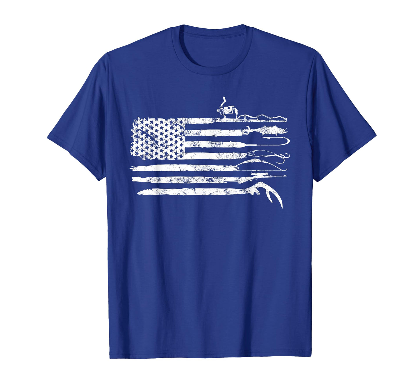 Hunting Fishing American Flag Patriotic T-Shirt