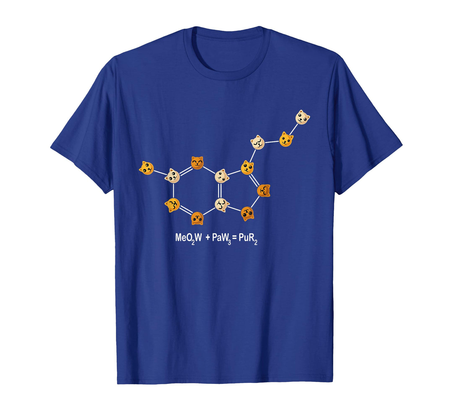 Funny Cat Chemistry Pun Molecule Science Cat Lover T-Shirt for Men Women Kids