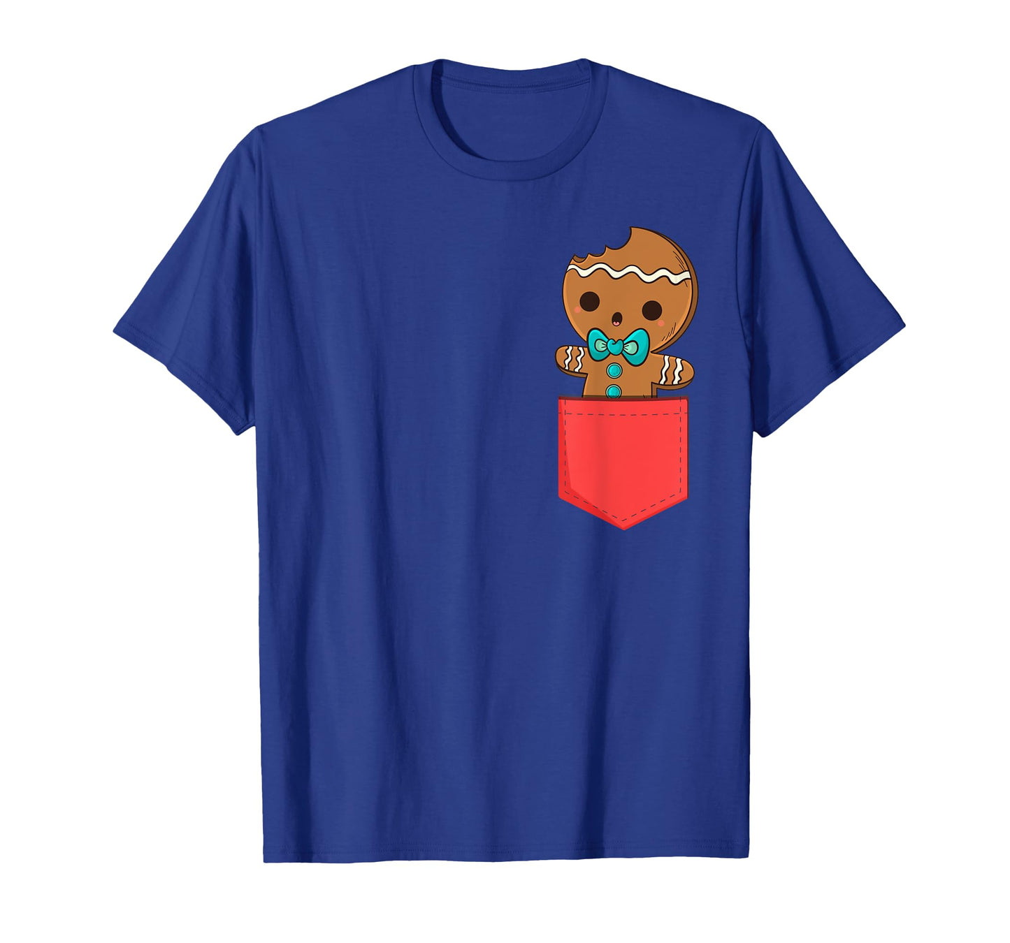 Cute Pocket Gingerbread Man Christmas In Pocket T-Shirt