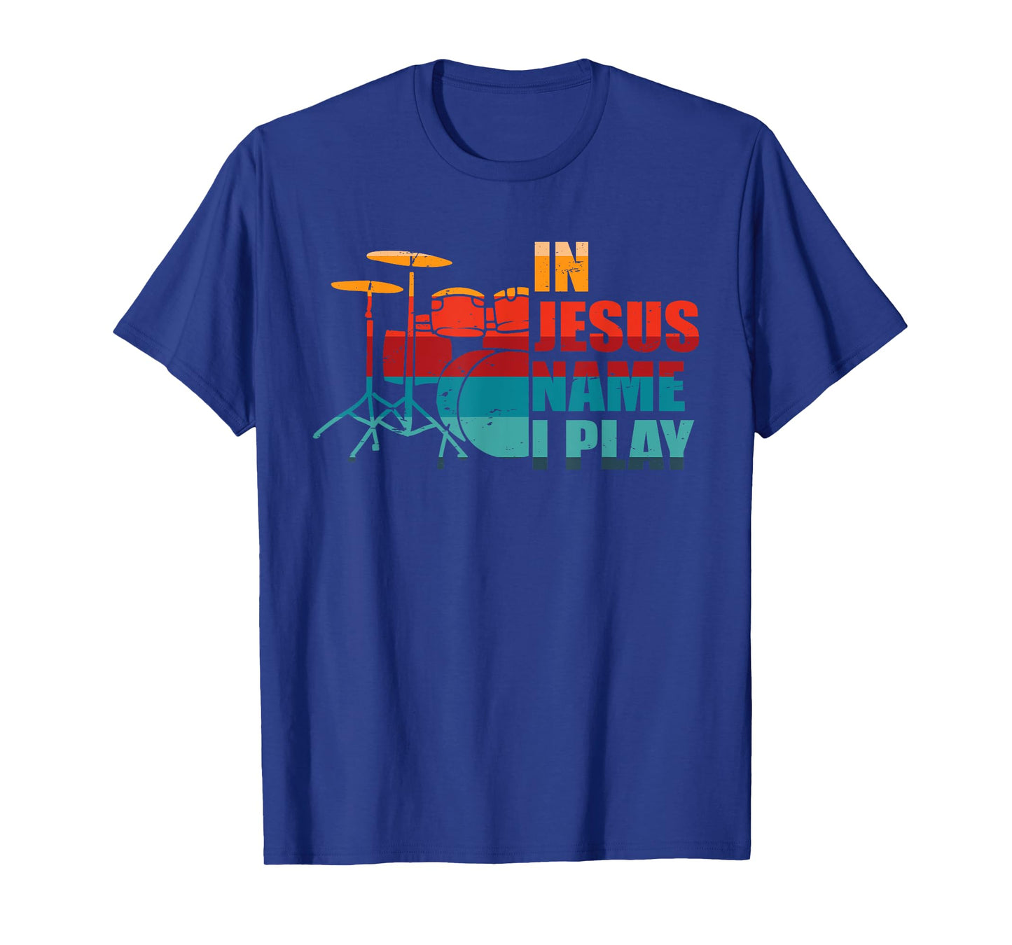 In Jesus Name I Play Drums Christian Musician Drummer T-Shirt