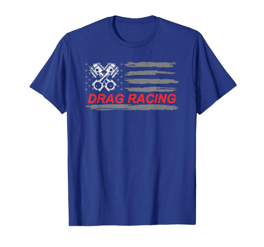 American Flag Drag Racing Car Lover Gift Idea MM T-Shirt for Women Girls Kids Men