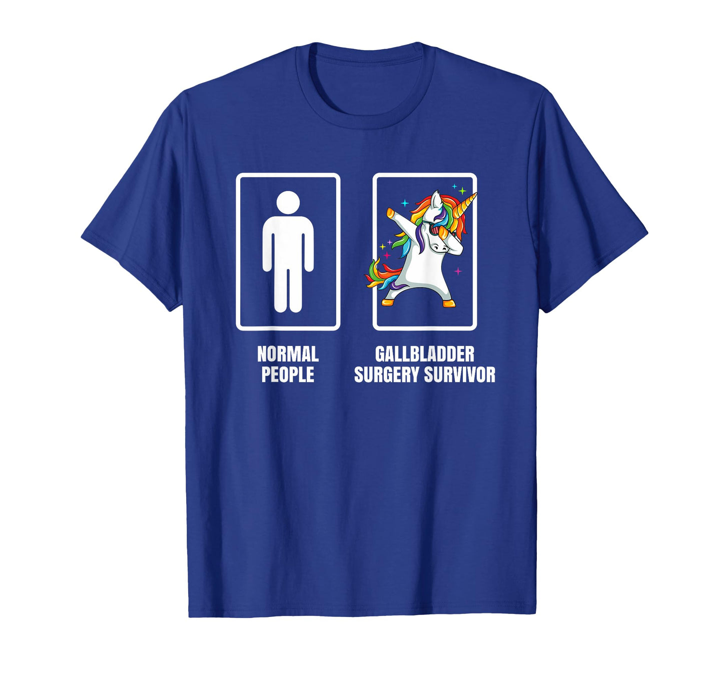 Gallbladder Surgery Funny Teez Co. Dabbing Unicorn Gallbladder Surgery Recovery Gift T-Shirt - Black, Small, Men's Modern Cartoon T-Shirt