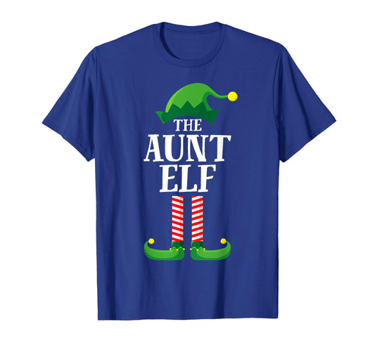 Aunt Elf Matching Family Group Christmas Party Pyjamas T-Shirt