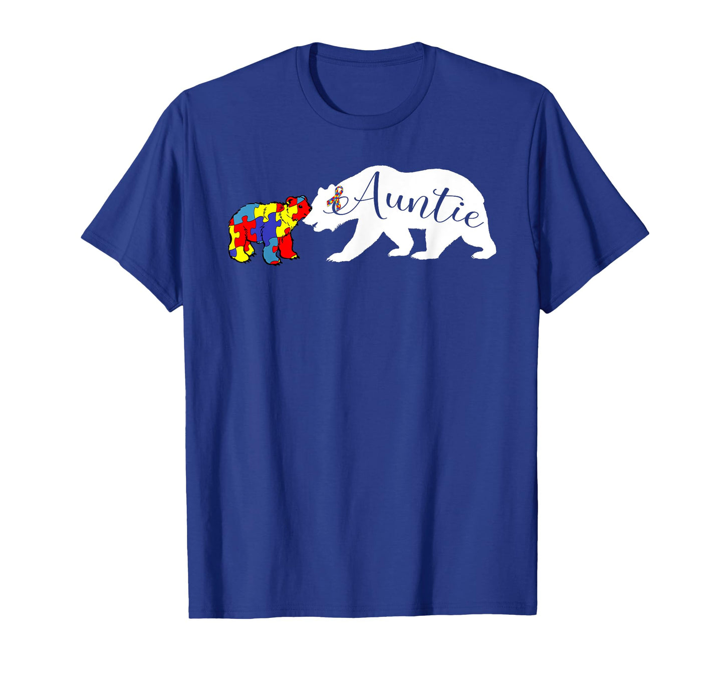 Auntie Bear Autism Awareness T-Shirt Aunt Women Gift T-Shirt