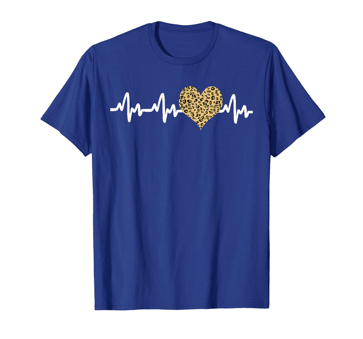 Cool Cheetah Leopard Print Heart Doctor Nurse Heartbeat EKG T-Shirt