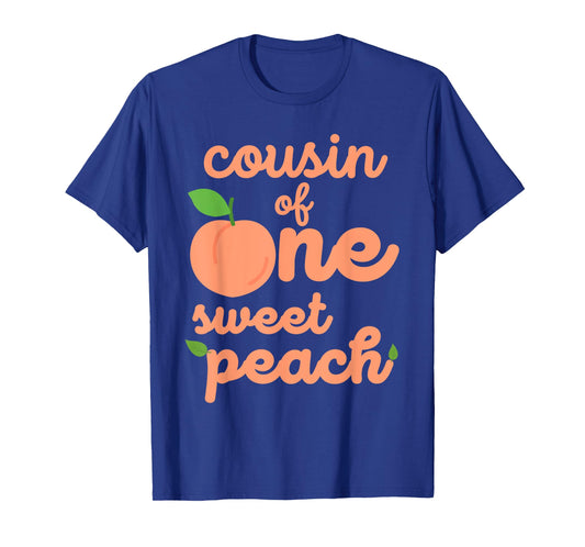 Cousin First Birthday One Sweet Peach Bday Family Matching T-Shirt
