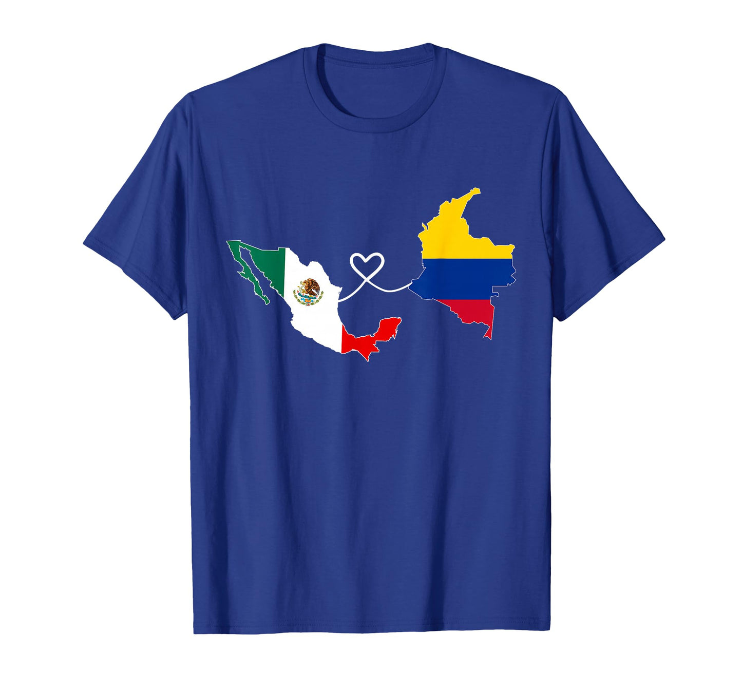Half Colombian Half Mexican Flag Map DNA Mexico Colombia T-Shirt