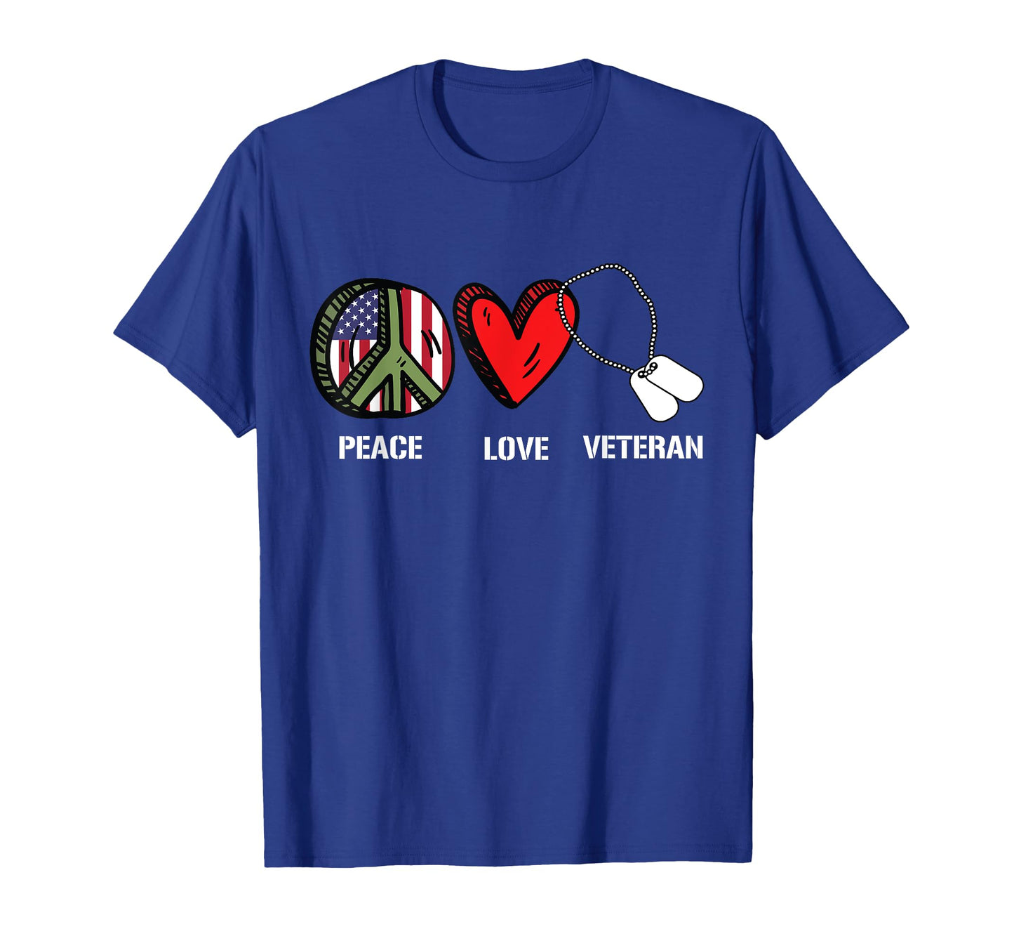Peace Love Veterans Day American Flag Military Army Soldier T-Shirt