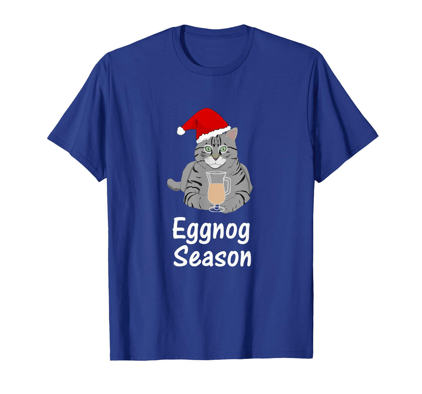 Eggnog Time, Fun Cat Christmas Gift T Shirt, Dk